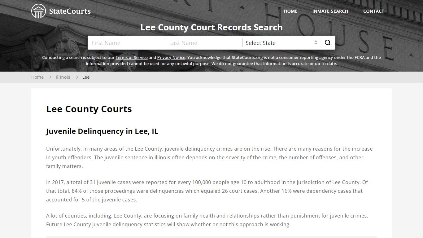 Lee County, IL Courts - Records & Cases - StateCourts